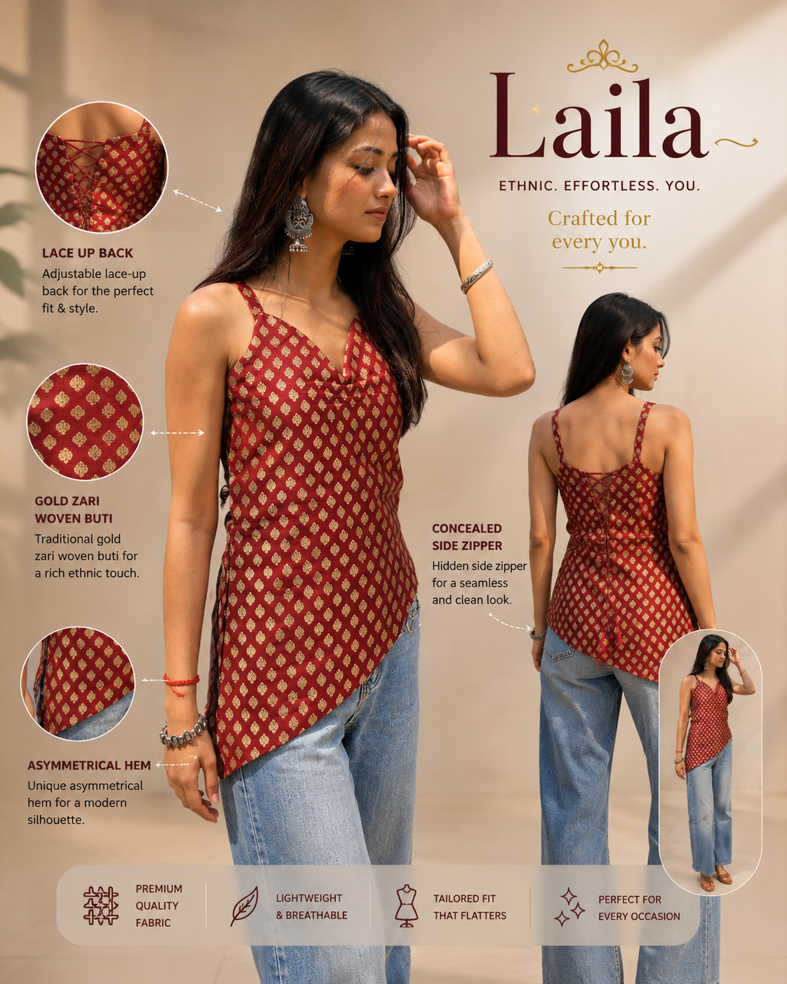 Laila - Banarasi Kurti Top