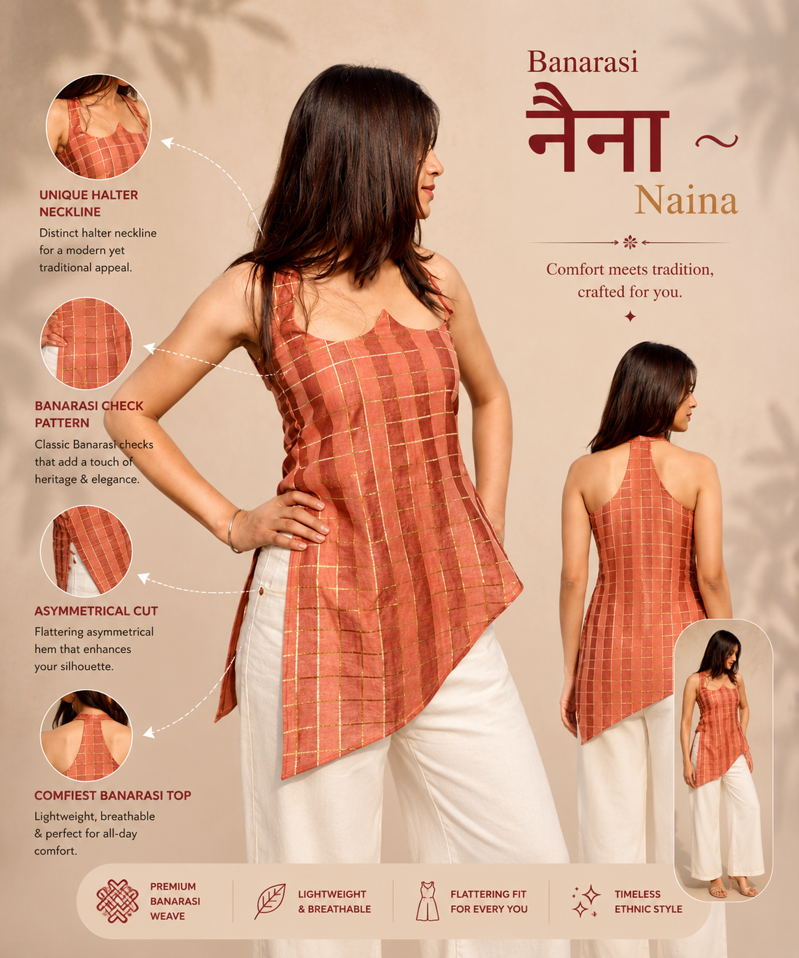 Banarasi Halter Neck Top
