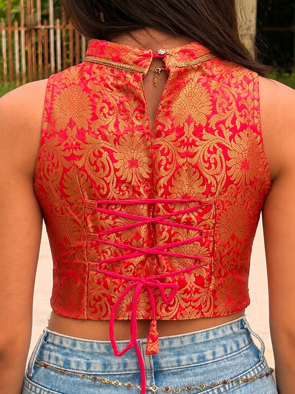 Banarasi Zari Brocade “Kumkum” Top