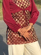 Banarasi Zoya With Sleeves Kurti