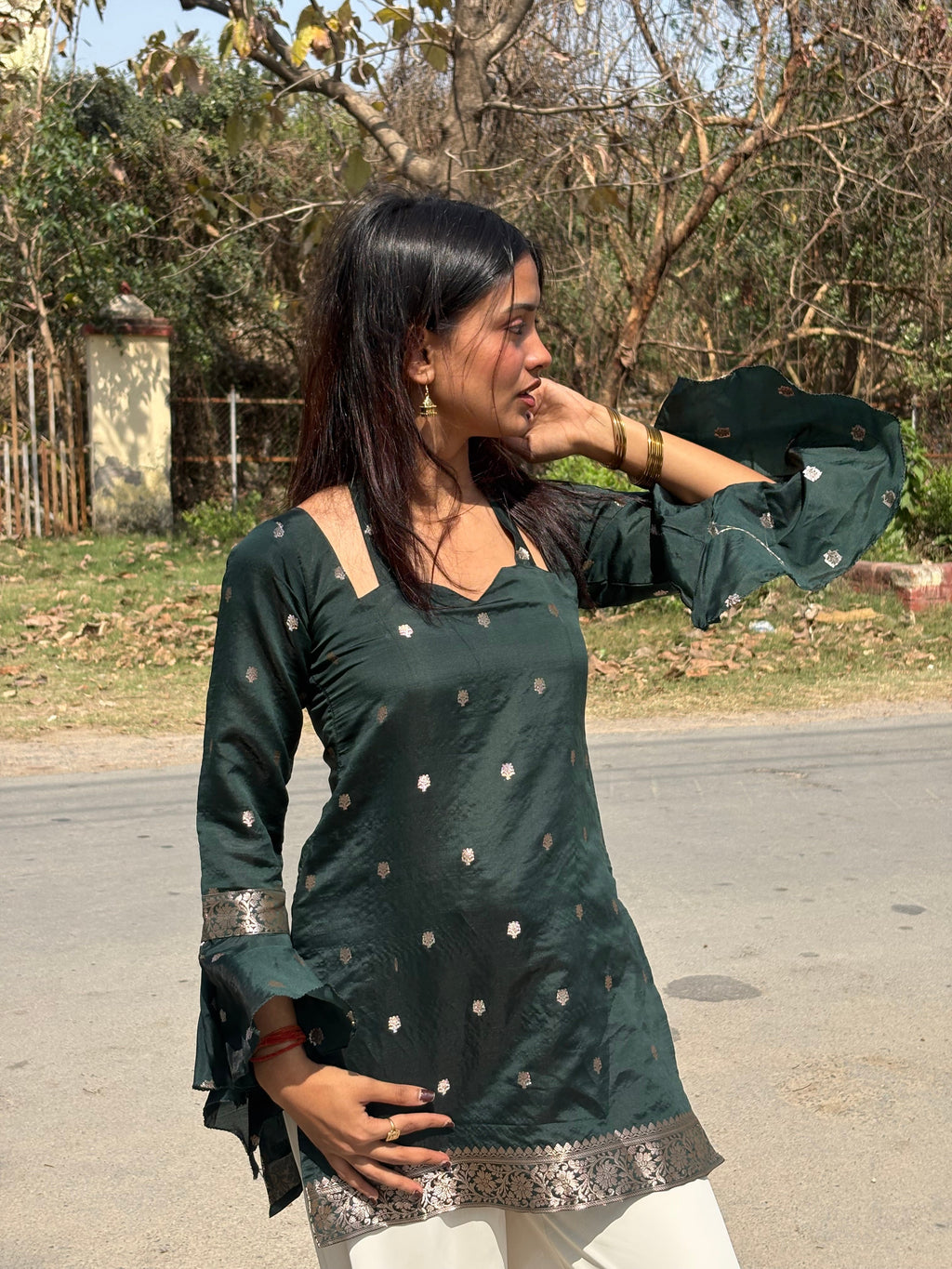 Madhuri Banarasi Silk Kurti