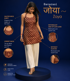 Banarasi Zoya Halter Kurti (Sleeveless)