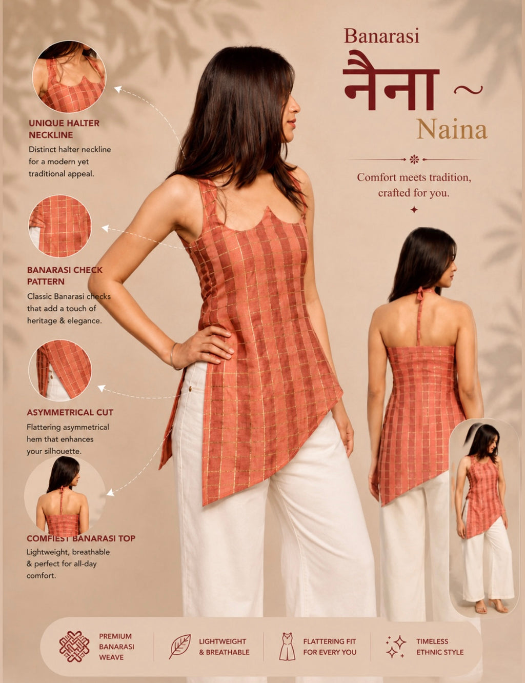 Banarasi Halter Neck Top