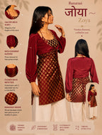Banarasi Zoya With Sleeves Kurti